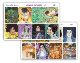 Gustav Klimt Mini Painting Stickers - Fine Art - Symbolism - Art Nouveau - Austrian Painter - The Kiss - 1057
