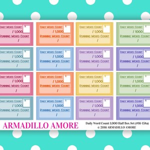 Daily 1000 Word Count Half Boxes & Motivational Stickers {40 Fancy ...