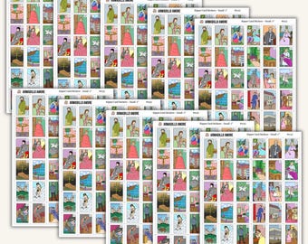 360 Small Kipper Card Stickers (1 inch x 0.75 inch) - 36 Kipper Deck Oracle Sticker - 10 Sheet Set - Divination - Fortune Telling