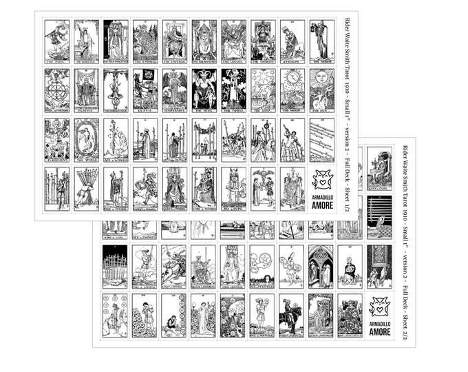 Small Black and White Tarot Stickers (1 inch) 78 Tarot Card Stickers for Journaling - Tarot Journal, Tarot Workbook