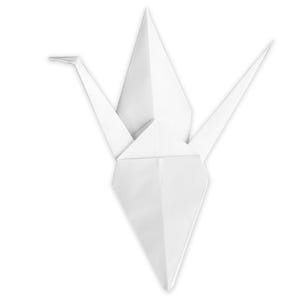 Gru della pace origami giapponese fatta a mano bianca da 3 pollici, bomboniera per matrimonio, decorazione per feste, decorazione zen per la consapevolezza, sala di meditazione, regalo minimalista
