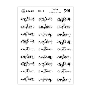 Pegatinas con escritura personalizada - Pegatinas en cursiva - Pegatinas personalizables - Pegatinas funcionales para planificador - Pegatinas personalizadas para planificador - 519