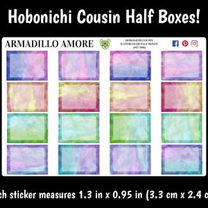 Hobonichi Cousin Watercolor Half Boxes {16 Fancy Matte Planner Stickers} 306