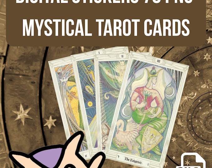 Mystical Tarot PNG Files, Esoteric Tarot PNG Digital Stickers, Kabbalah Astrology Alchemy Tarot Card Download