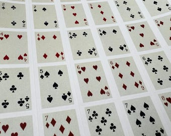 Small Playing Cards 52 Stickers - 1 inch 52 Full Deck Traditional Cartomancy - 816