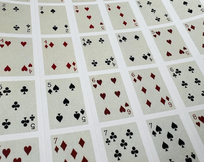 Small Playing Cards 52 Stickers - 1 inch 52 Full Deck Traditional Cartomancy - 816