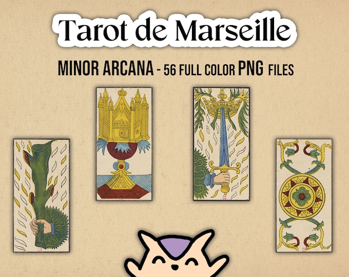 HIGH RESOLUTION PNG Quality Tarot de Marseille 56 Card Files - Minor Arcana Only - 300 ppi - Personal/  Commercial Use  - GoodNotes