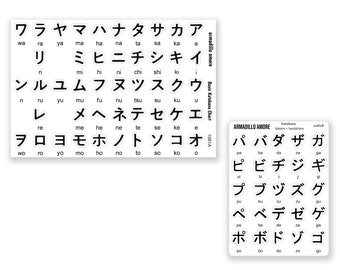 Basic Katakana Stickers - Dakuten/Handakuten - Learn Japanese - Japan Language Learning - 1081