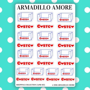 Caixas de loja inspiradas na Costco e adesivos para planejadores de nomes - Adesivos de compras Adesivos de lembrete - 167