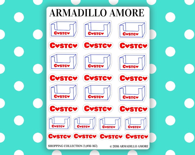 Costco Inspired Store Boxes & Name Planner Stickers - Shopping Stickers Reminder Stickers - 167