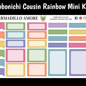 Hobonichi Cousin Rainbow Mini Kit {26 Fancy Matte Planner Stickers} 360