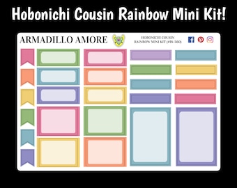 Hobonichi Cousin Rainbow Mini Kit {26 Fancy Matte Planner Stickers} 360