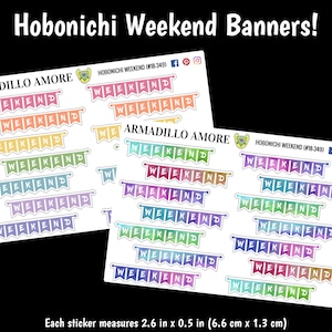 Banners de fin de semana de primos de Hobonichi - Planificador A5 - {14 elegantes pegatinas para planificador en mate} 349