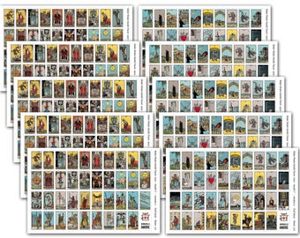 Small Tarot Stickers (1 inch) 78 Tarot Card Stickers for Journaling - Tarot Journal, Tarot Workbook
