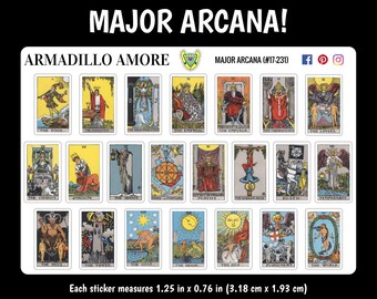 Major Arcana Tarot Card Stickers - Regular Size (1.25 inch) - Tarot Journal - Book of Shadows Stickers - Grimoire Stickers - 231
