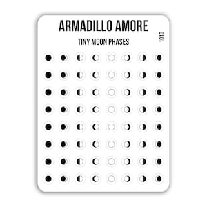 Tiny Moon Phase - 8 Phases - 0.18 inch Tiny - Tracker Planner Stickers for Hobonichi Weeks or Bullet Journal - 1010