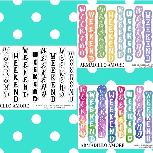 ECLP Horizontal Weekend Banners - Weekend Sticker, EC Horizontal, Horizontal Banner, EC Stickers, Horizontal Planner Stickers - 233