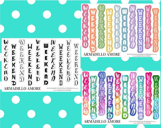 ECLP Horizontal Weekend Banners - Weekend Sticker, EC Horizontal, Horizontal Banner, EC Stickers, Horizontal Planner Stickers - 233