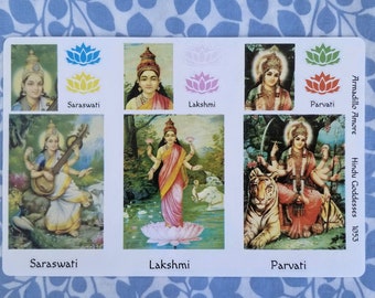 Hindu Goddesses - Tridevi - Saraswati - Lakshmi - Parvati - Durga - Hinduism - Meditation - Om - India - Spirituality - 1053