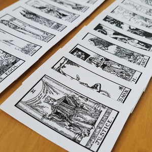 Stickers pour cartes de tarot - Taille standard - 2,5 pouces - Noir et blanc - Jeu de 22 ou 78 cartes - Arcanes majeurs - 1095