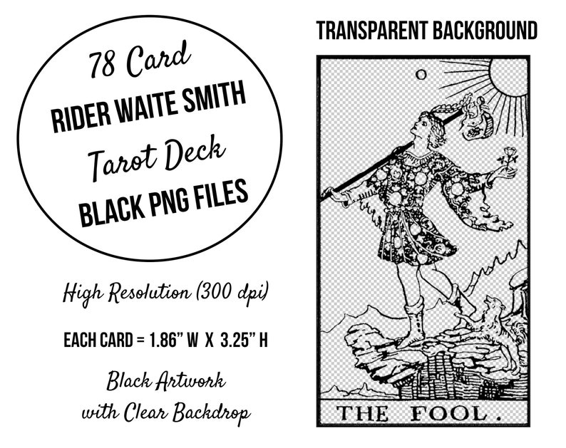 Transparent Tarot PNG - Tarot Clipart, PNG Tarot, Black White Tarot, Digital Tarot, Tarot Bundle, Commercial Use Tarot, Tarot Transparent image 2