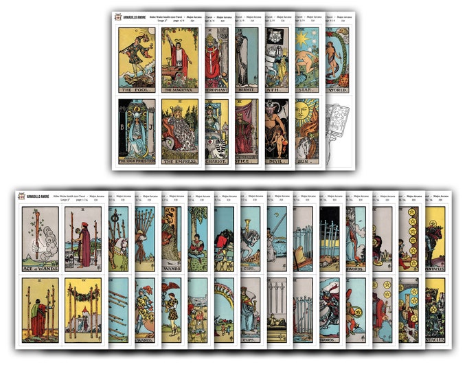 Large Tarot Stickers (3 inch) - Full Deck - Set of 78 Stickers