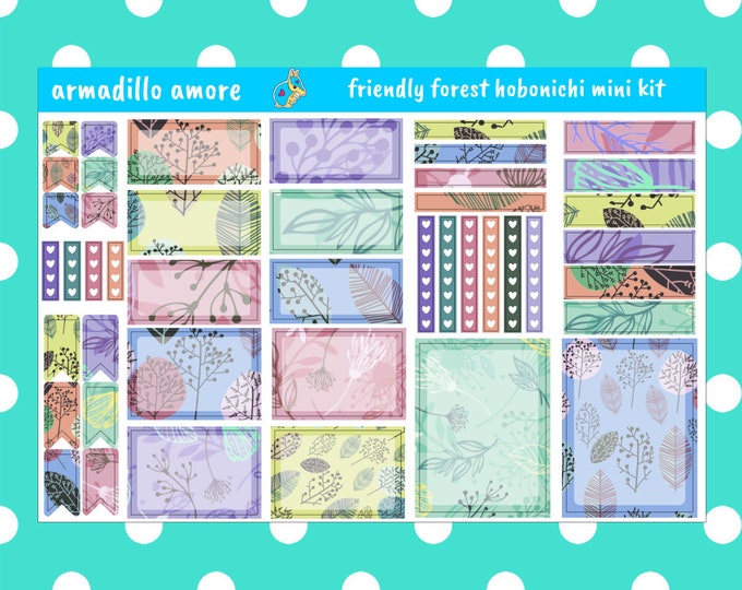 Friendly Forest Hobonichi Cousin Mini Kit - Planner Stickers - Matte - Premium Quality - Plant - Functional - Earthy - 559