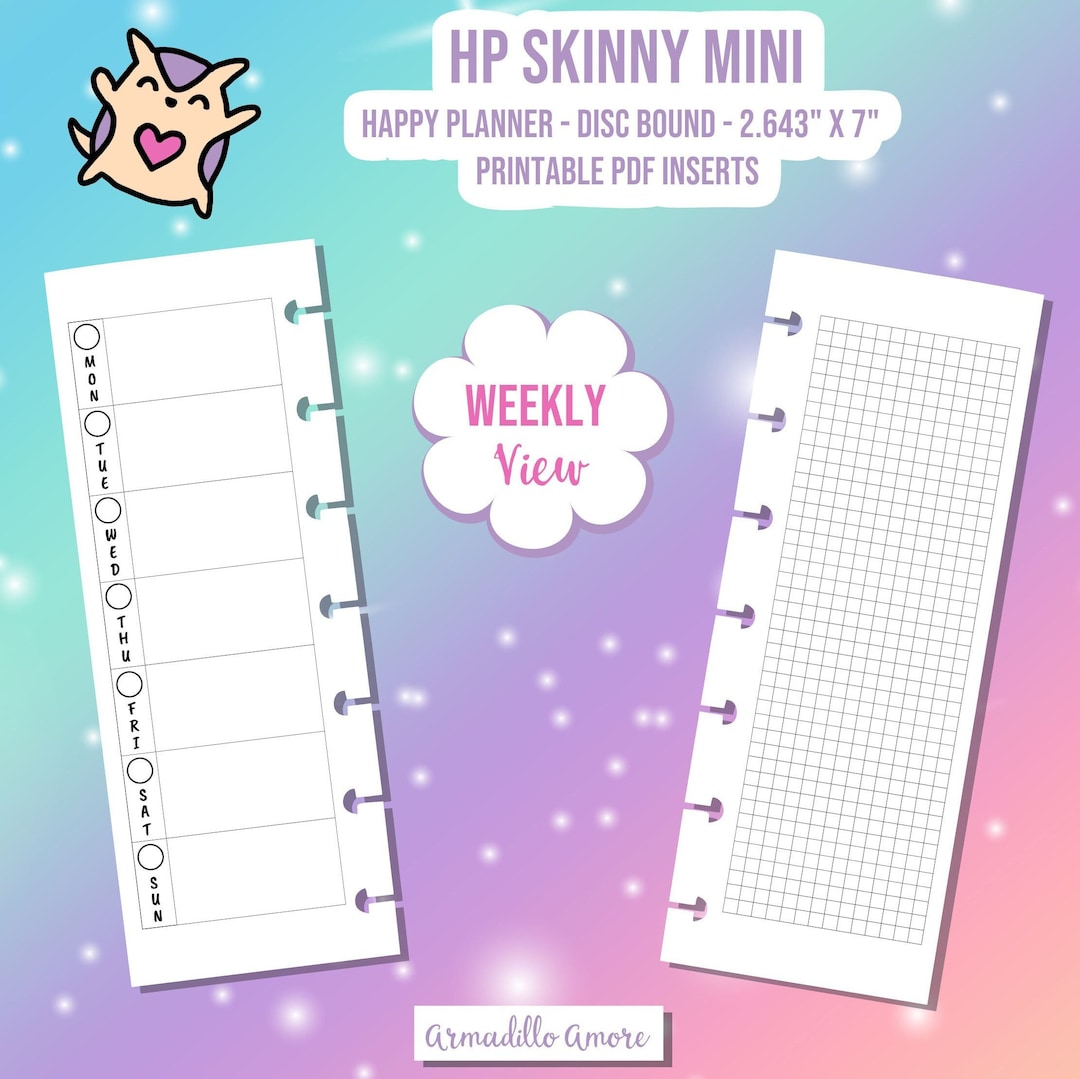 SKINNY MINI Happy Planner Weekly Digital Printable Skinny Mini ...