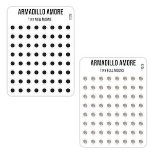 Kleine maanfase - alleen volle maan of nieuwe maan - 0,18 inch Tiny - tracker plannerstickers voor Hobonichi-weken of Bullet Journal - 1132