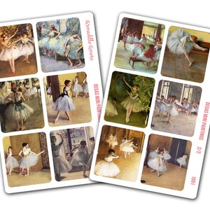 Edgar Degas Mini Fine Art Painting Stickers - Ballerina - Ballet - Dancers - Dancing - 1091