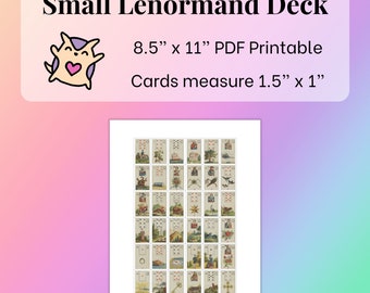 DIGITAL Small Lenormand Card Deck (1.5" x 1") PDF - Lenormand Printable - Lenormand Beginner - Lenormand Reading - Digital Lenormand DIY