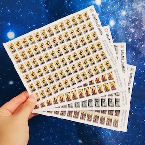 Mini Tarot Aufkleber (18mm) - Benutzerdefinierte 1 Tarotkarte - 78 Aufkleber pro Blatt - Tarot Journal - Tarot Journaling