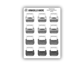 Word Count Neutral Typewriter Stickers - Tracker - Track - NaNoWriMo - Writing - Writer - Story - Novel - Write - Author - 1043