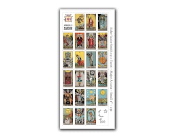 Small Tarot Stickers  (1 inch) - Major Arcana Only - 22 Stickers on 1 Sheet - Tarot Journal Stickers
