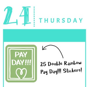Zahltag!!! Erinnerungs Aufkleber - 25 Planer Aufkleber - Haushalts Sticker - Geld Sticker - Arbeits Sticker - 82