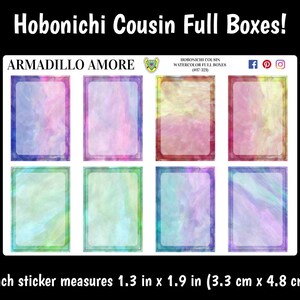 Hobonichi Cousin Watercolor Full Boxes {8 Eleganckich Matowych Naklejek Planner} 321