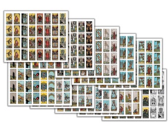 Medium Tarot Card Stickers for Journaling - 2" x 1.25" - Major Arcana or Full Deck - 4 Sets of Each Tarot Card