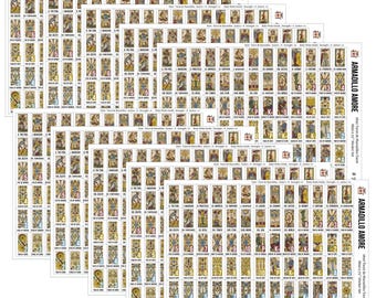 Mini Tarot de Marseille Stickers - Tarot Card Stickers, Track Tarot Reading, Marseille Tarot Stickers, Marseilles Tarot Stickers
