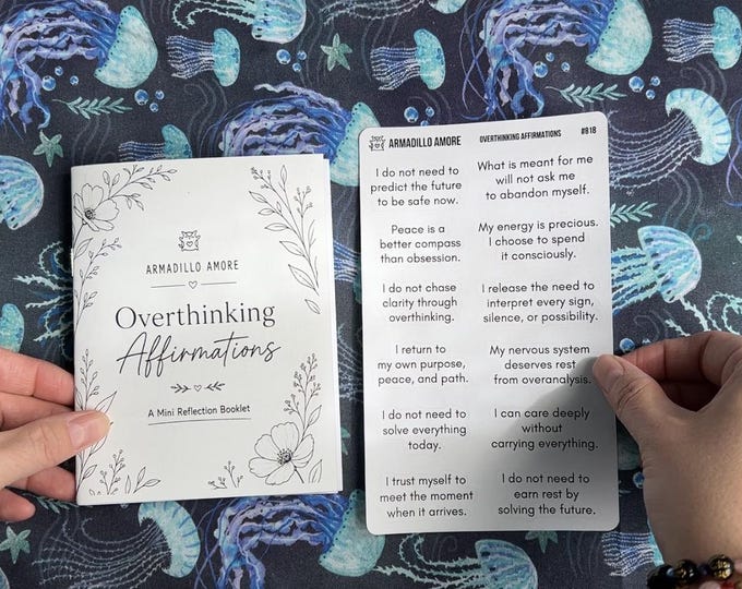 Overthinking Affirmation Mantra Stickers - Mental Health Self Care Anxiety Sticker Journal Inner Peace Healing Reflection - 818