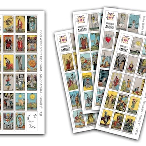 Small Tarot Stickers (1 inch) - Full Deck - 78 Stickers - 5 Sheet Set - Tarot Journal - Tarot Journaling - Transparent Stickers