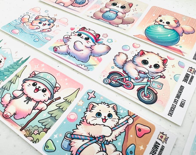 Adventure Cats Stickers Variety Pack Sticker Bundle 1135