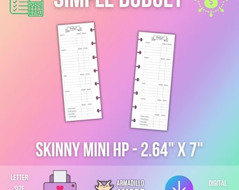 SKINNY MINI HP Simple Budget Planner Printable - Financial Printable Tracker, Savings Printable, Financial Planner, Budget Planner pdf