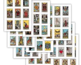Large Tarot Card Stickers - 78 Sticker Set - 3 inches x 2 inches - Tarot Journal, Tarot Journaling, Mystical Stickers, Occult Stickers