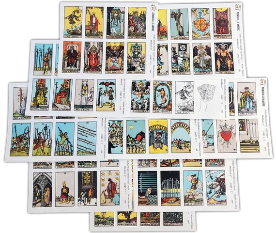 Small Tarot Stickers 1 Inch Full Deck 78 Stickers 5 Sheet Set Tarot Journal  Tarot Journaling Transparent Stickers 