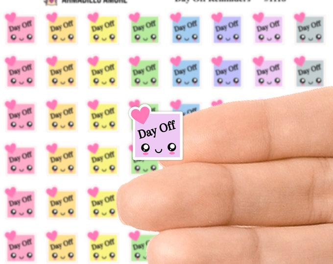 Day Off Tracker EC Planner Sticker - Kawaii Day Off ECLP Erin Condren Sticker - 1118