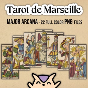 HIGH RESOLUTION PNG Quality Tarot de Marseille 22 Card Files - Major Arcana Only - 300 ppi - Personal/  Commercial Use  - GoodNotes