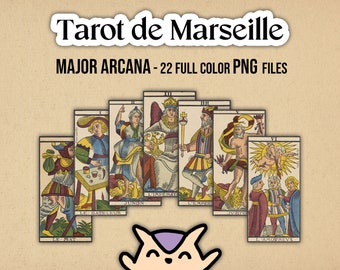 HIGH RESOLUTION PNG Quality Tarot de Marseille 22 Card Files - Major Arcana Only - 300 ppi - Personal/  Commercial Use  - GoodNotes