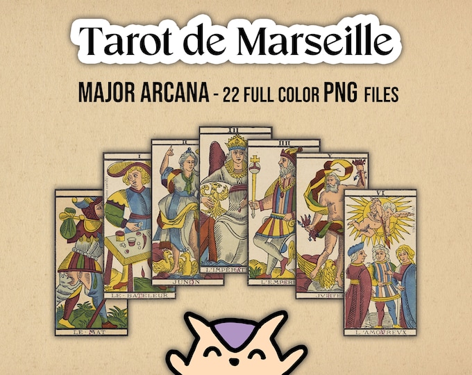 HIGH RESOLUTION PNG Quality Tarot de Marseille 22 Card Files - Major Arcana Only - 300 ppi - Personal/  Commercial Use  - GoodNotes
