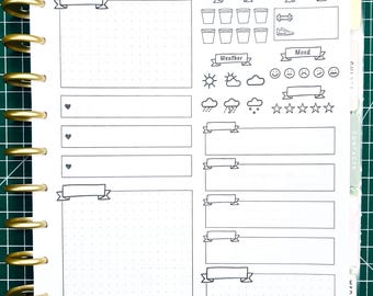 BIG HP Daily Tracking Planner Printable PDF - 1 Page Dot Grid Planning Productivity Day Planner Discbound Insert Undated Blank Letter Size