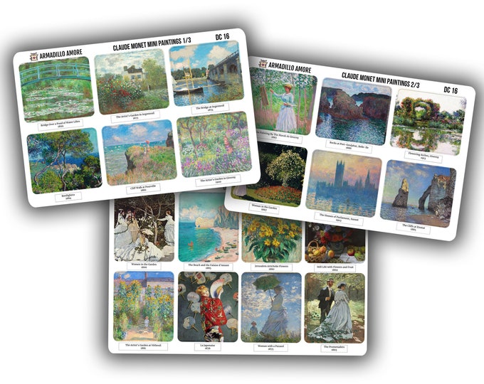 Claude Monet Mini Painting Stickers - Impressionist - Fine Art - Impressionism - DC16